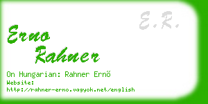 erno rahner business card